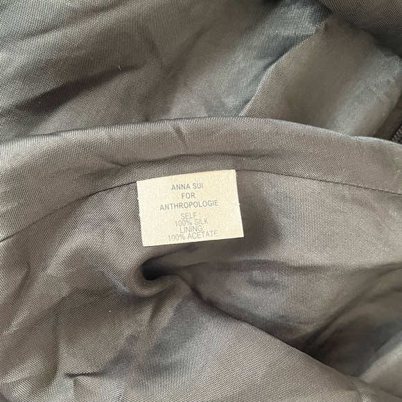 Anna Sui for Anthropologie ⭐️ 100% silk, Teal, Brown & Yellow Mini Dress, Size 4 - Picture 4 of 6